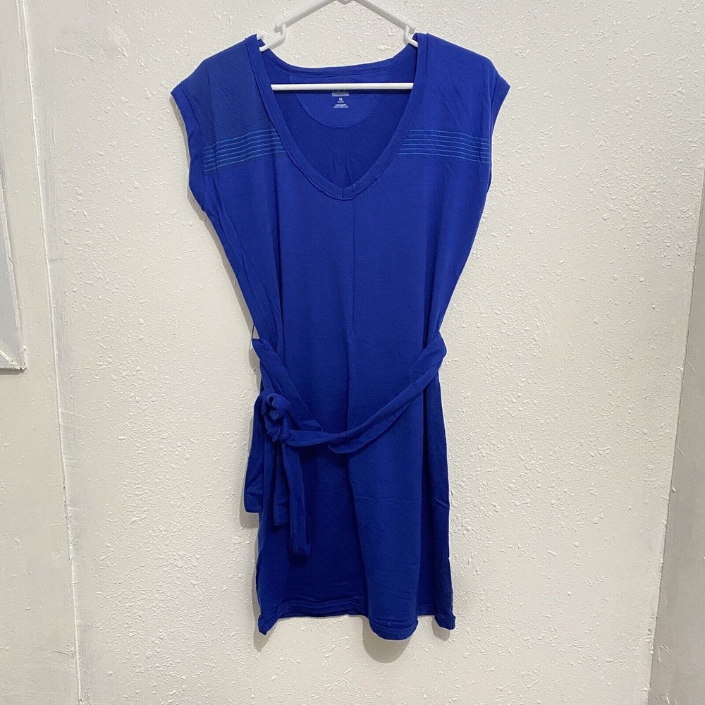 Icebreaker Womens Villa Dress Merino Wool Pullover Sleeveless V-Neck Blue Size M